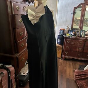 MSGM Elegant Black Jumpsuit with White Accent